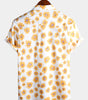 Tropical Hawaiian Flower Print Cotton Shirt for Men