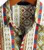 Men's Short Sleeve Cotton Patchwork Printed Shirt