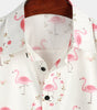 Casual Short Sleeve Cotton Flamingo Print Shirt for Men