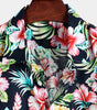 Men's Dark Blue Floral Holiday Cotton Short Sleeve Shirt