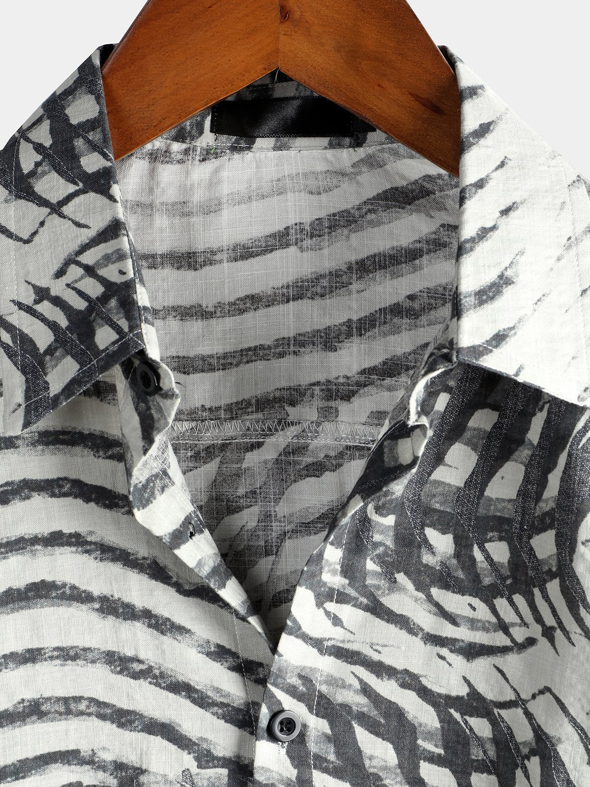 Men's Short Sleeve Striped Printed Shirt