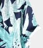 Men's Blue Tropical Leaf Print Short Sleeve Shirt