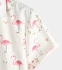 Casual Short Sleeve Cotton Flamingo Print Shirt for Men