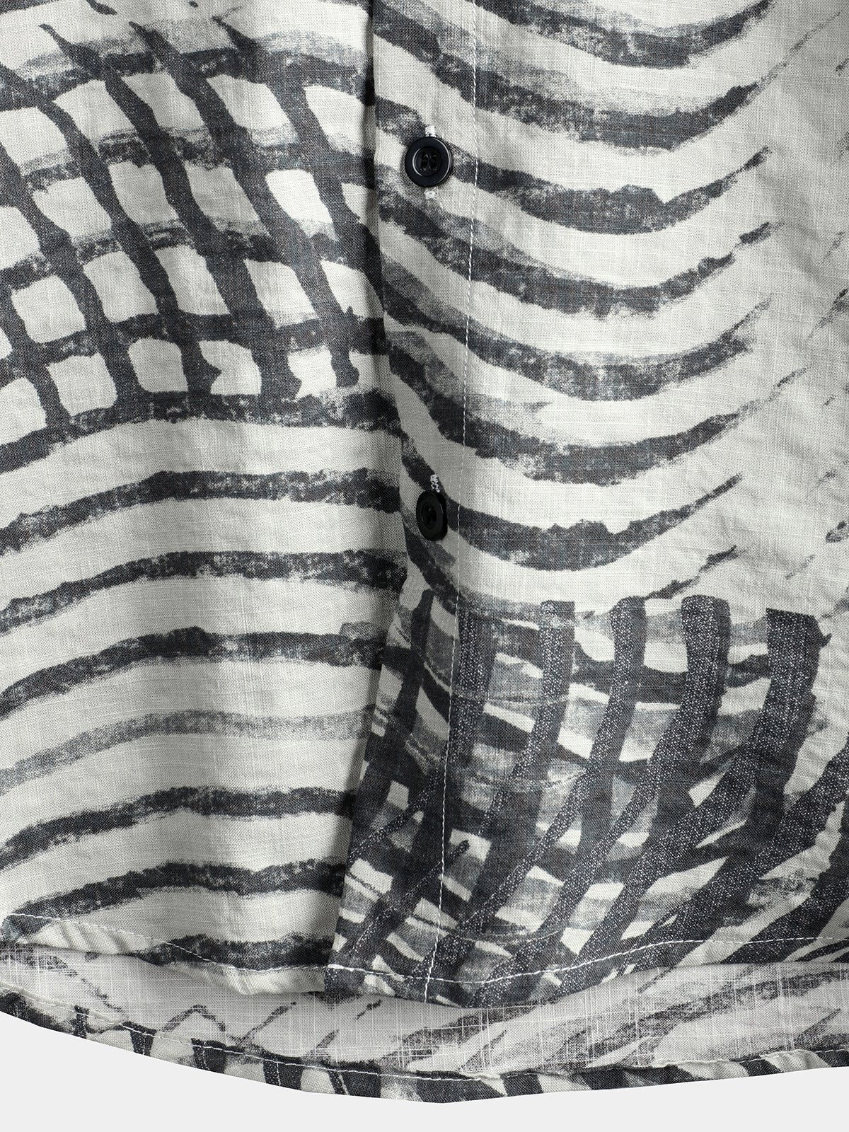 Men's Short Sleeve Striped Printed Shirt