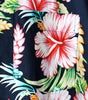 Men's Dark Blue Floral Holiday Cotton Short Sleeve Shirt