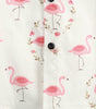 Casual Short Sleeve Cotton Flamingo Print Shirt for Men