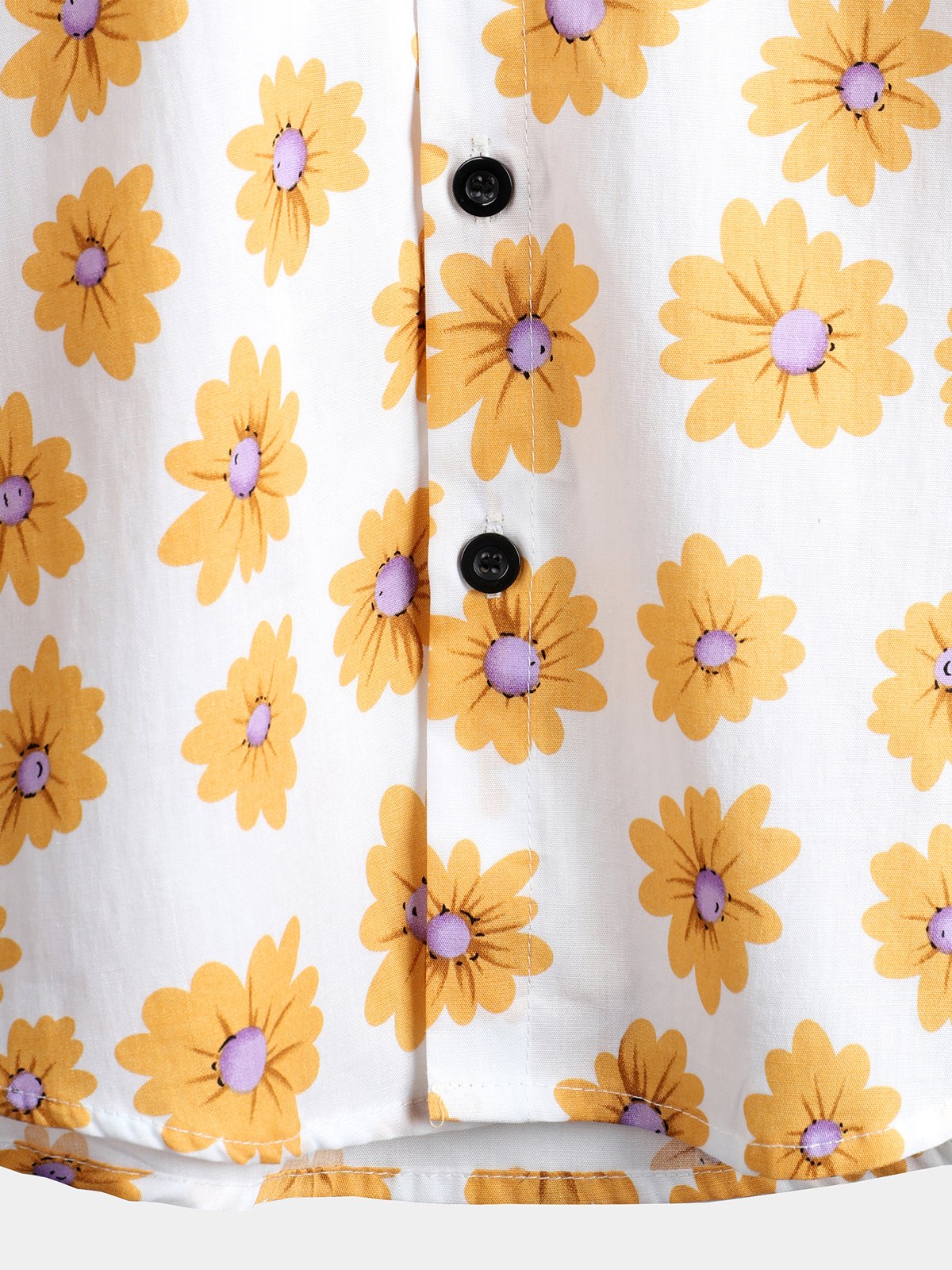Tropical Hawaiian Flower Print Cotton Shirt for Men