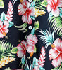 Men's Dark Blue Floral Holiday Cotton Short Sleeve Shirt