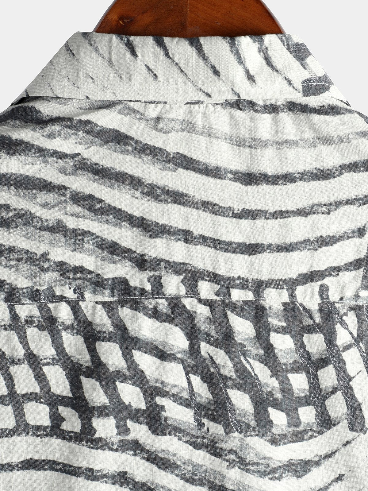 Men's Short Sleeve Striped Printed Shirt