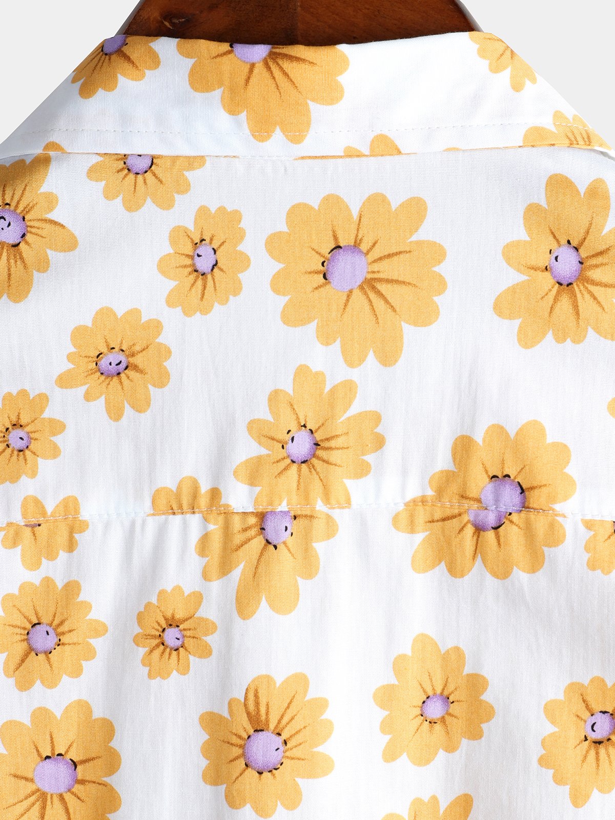 Tropical Hawaiian Flower Print Cotton Shirt for Men