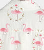 Casual Short Sleeve Cotton Flamingo Print Shirt for Men
