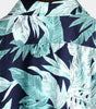 Men's Blue Tropical Leaf Print Short Sleeve Shirt