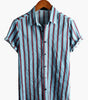 Striped Short-Sleeved Printed Shirt for Men