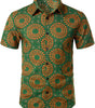 Retro Short-Sleeved Button-Up Summer Disco Vintage 70s Shirt for Men