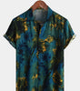 Men's Short Sleeve Hawaiian Shirt with Buttons, Vintage Style, Breathable, for Holidays, Summer