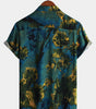 Men's Short Sleeve Hawaiian Shirt with Buttons, Vintage Style, Breathable, for Holidays, Summer