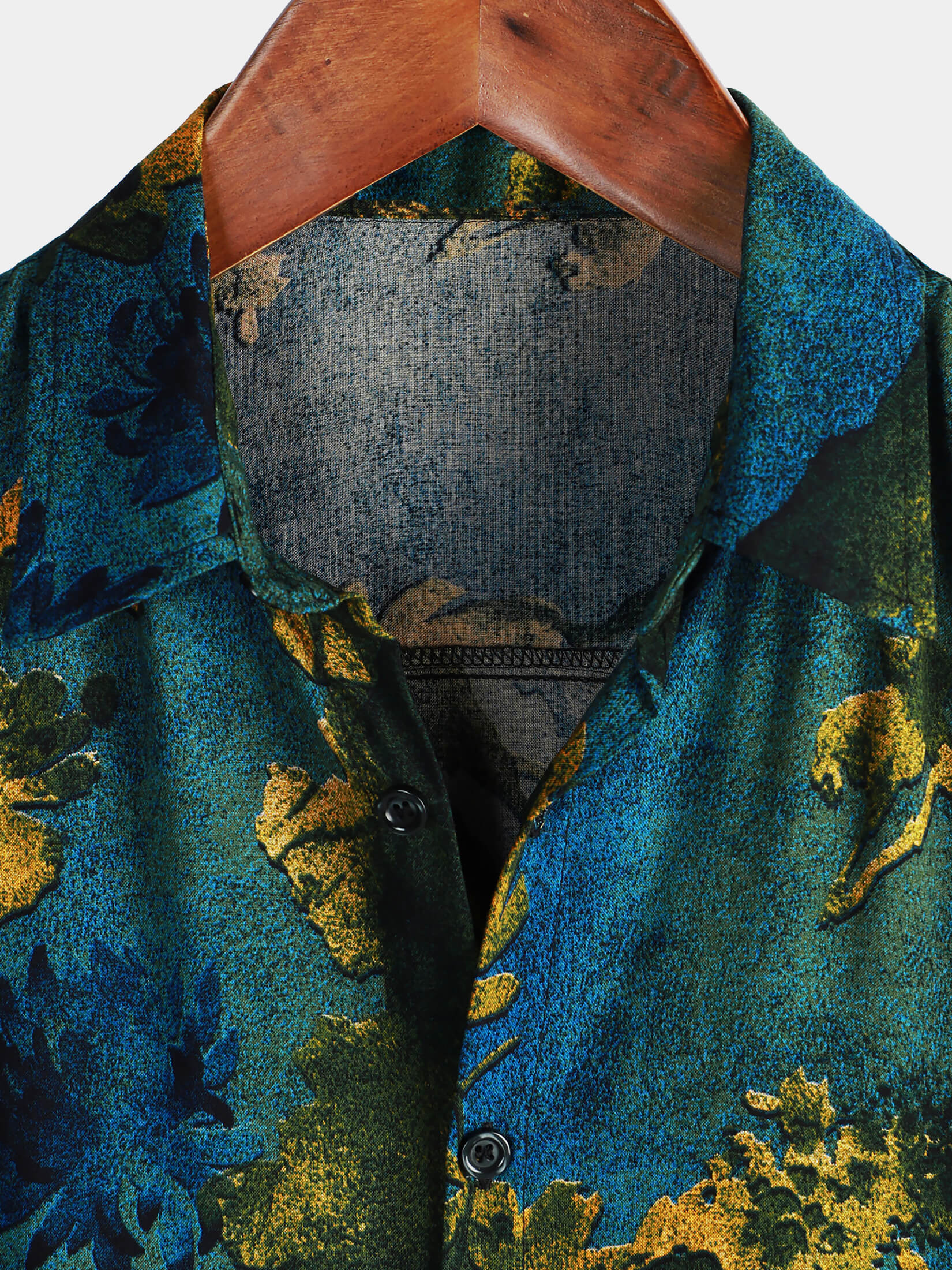 Men's Short Sleeve Hawaiian Shirt with Buttons, Vintage Style, Breathable, for Holidays, Summer