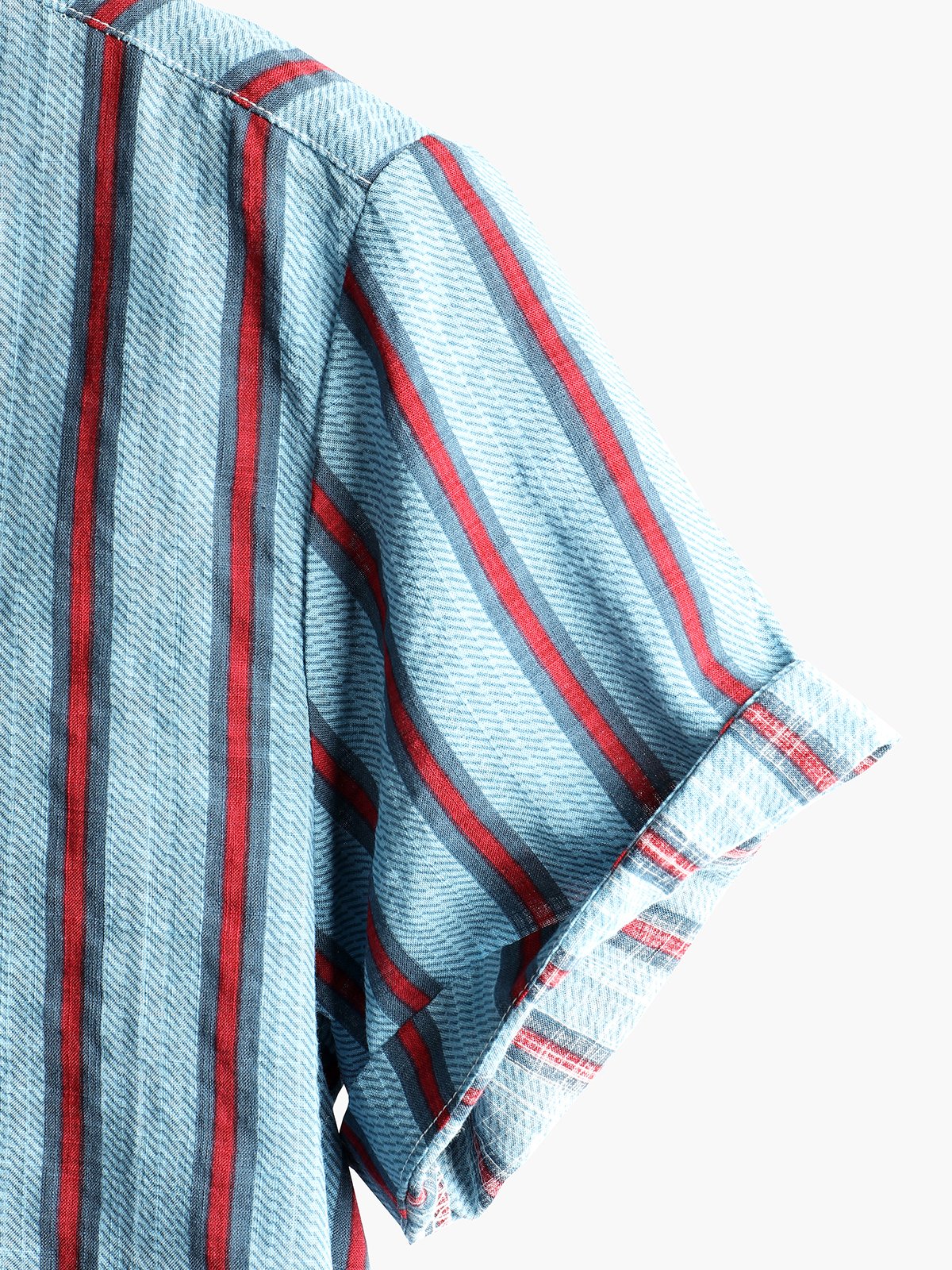 Striped Short-Sleeved Printed Shirt for Men