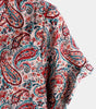 Men's Red Retro Paisley Pattern Short Sleeve Cotton Shirt