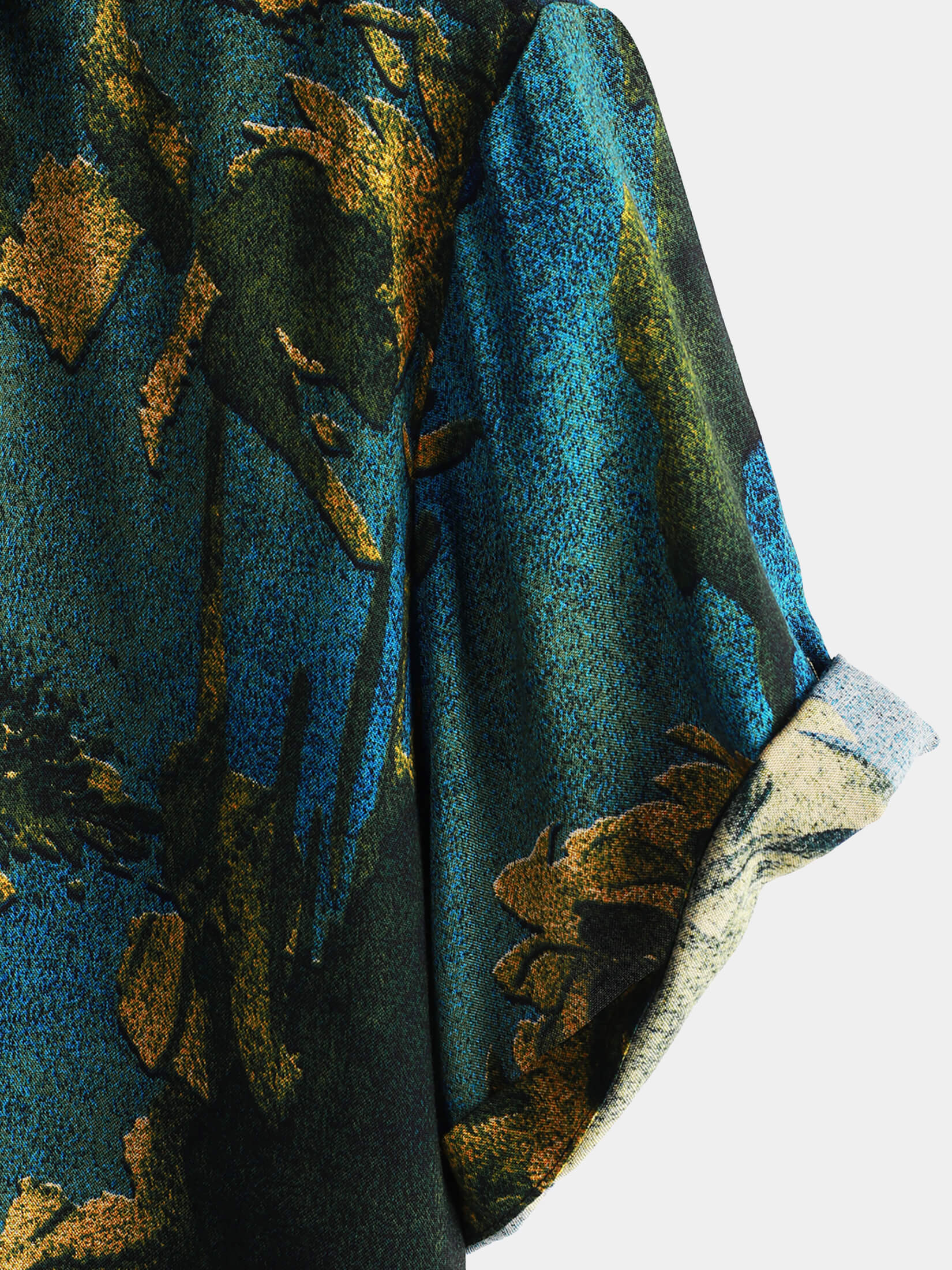 Men's Short Sleeve Hawaiian Shirt with Buttons, Vintage Style, Breathable, for Holidays, Summer