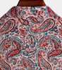 Men's Red Retro Paisley Pattern Short Sleeve Cotton Shirt