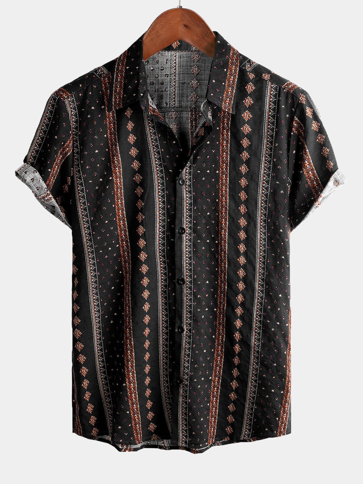 Men's Short Sleeve Retro Cotton Shirts