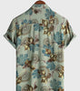 Men's Short-Sleeve Button-Up Shirt, Retro, Holiday, Summer, Breathable, Casual