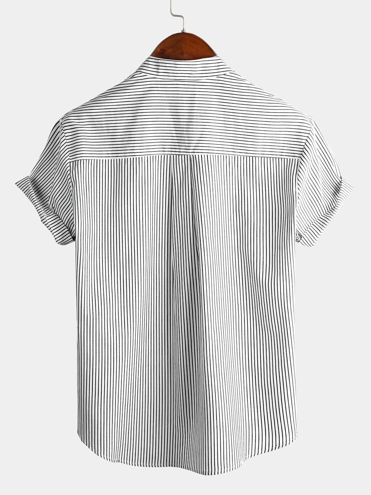 Men's Short Sleeve Striped Breathable Cotton Shirts