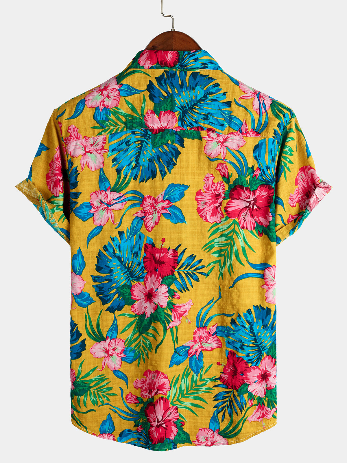 men's pure cotton shirt with Hawaiian holiday print