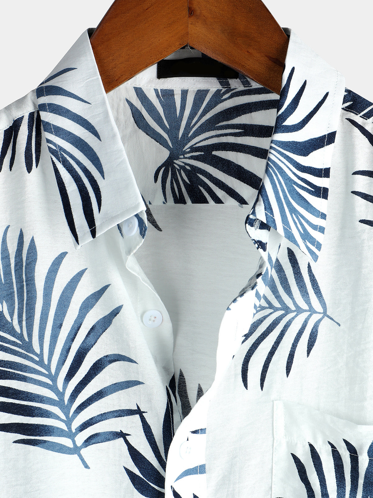 Men's Cotton Hawaiian Floral Button-Up Summer Shirt