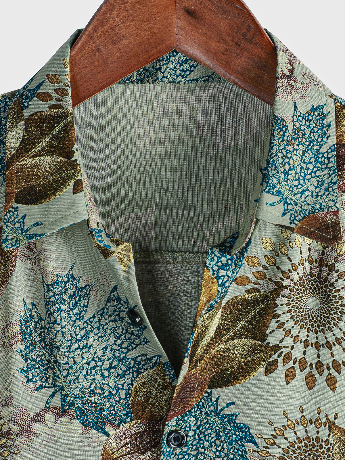 Men's Short-Sleeve Button-Up Shirt, Retro, Holiday, Summer, Breathable, Casual