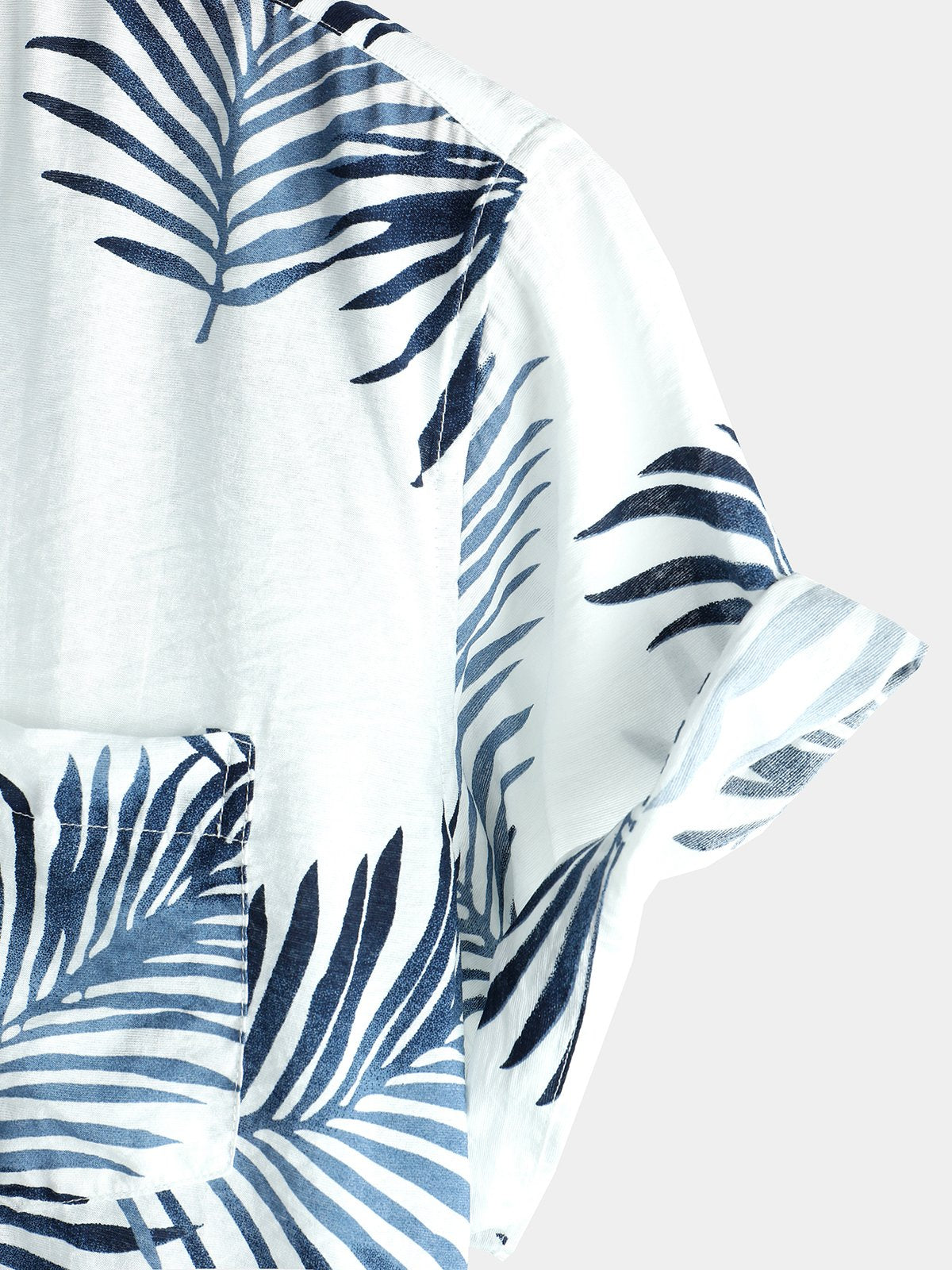 Men's Cotton Hawaiian Floral Button-Up Summer Shirt