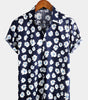 Tropical Hawaiian Flower Print Cotton Shirt for Men