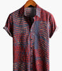 Men's Short Sleeve Striped Printed Shirt