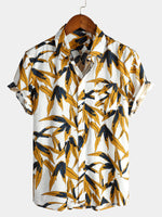 Men's pure cotton Hawaiian-style holiday print shirt