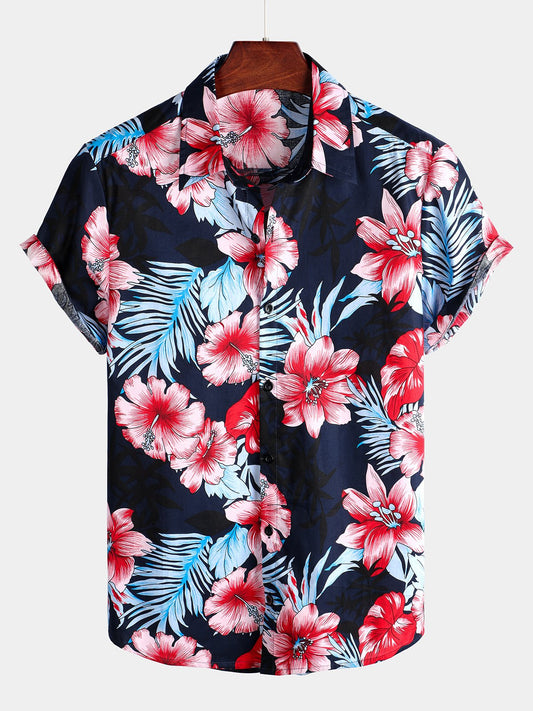 Tropical Hawaiian Floral Cotton Shirt