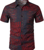 Men's Short Sleeve Striped Printed Shirt