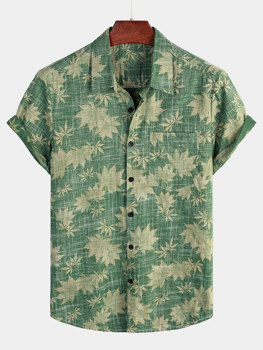 Casual Hawaiian Shirt with Pocket for Men