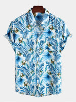 Men's pure cotton Hawaiian print holiday shirt