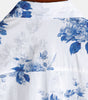 Men's Short Sleeve Blue Floral Print Hawaiian Shirt