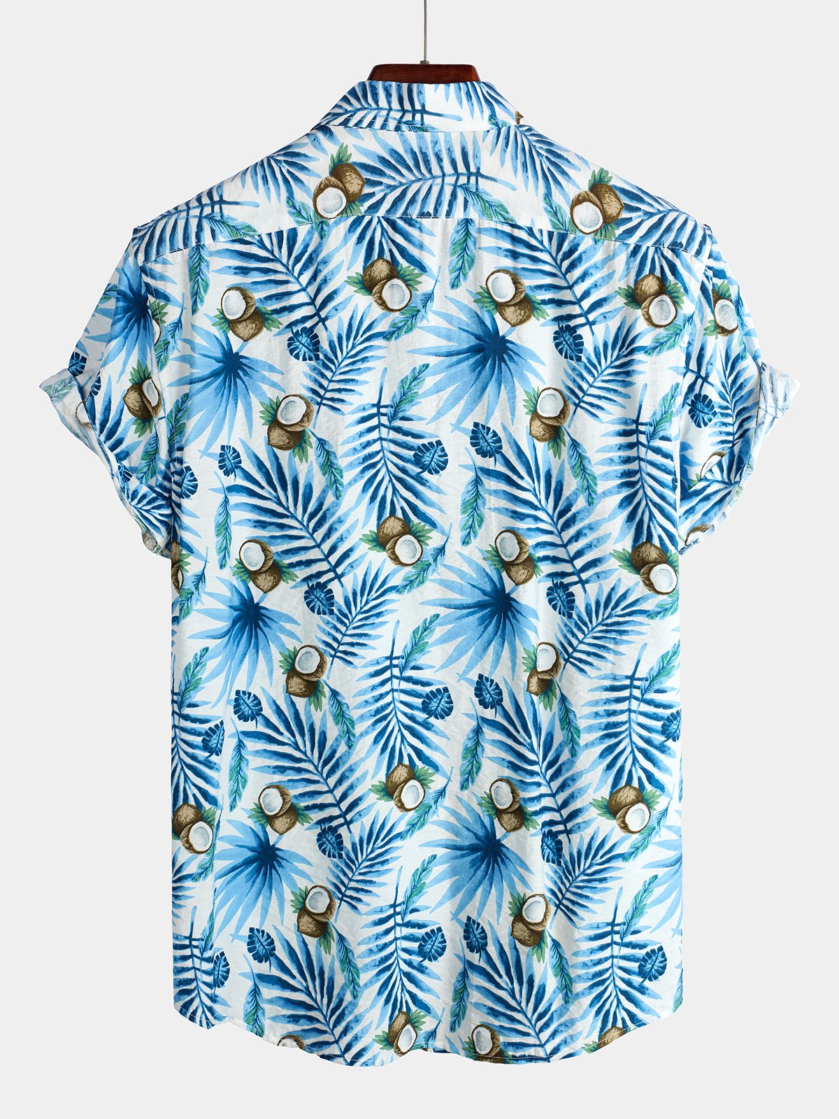 Men's pure cotton Hawaiian print holiday shirt
