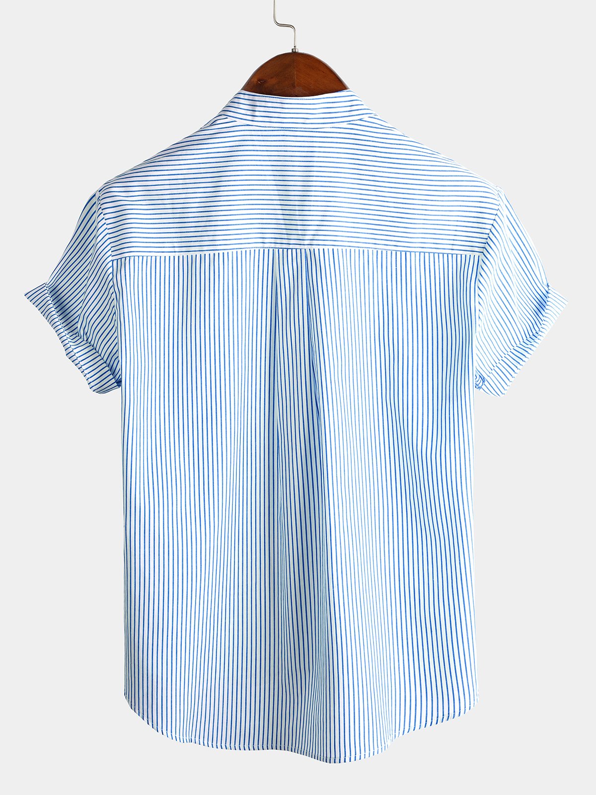 Men's Short Sleeve Striped Breathable Cotton Shirts