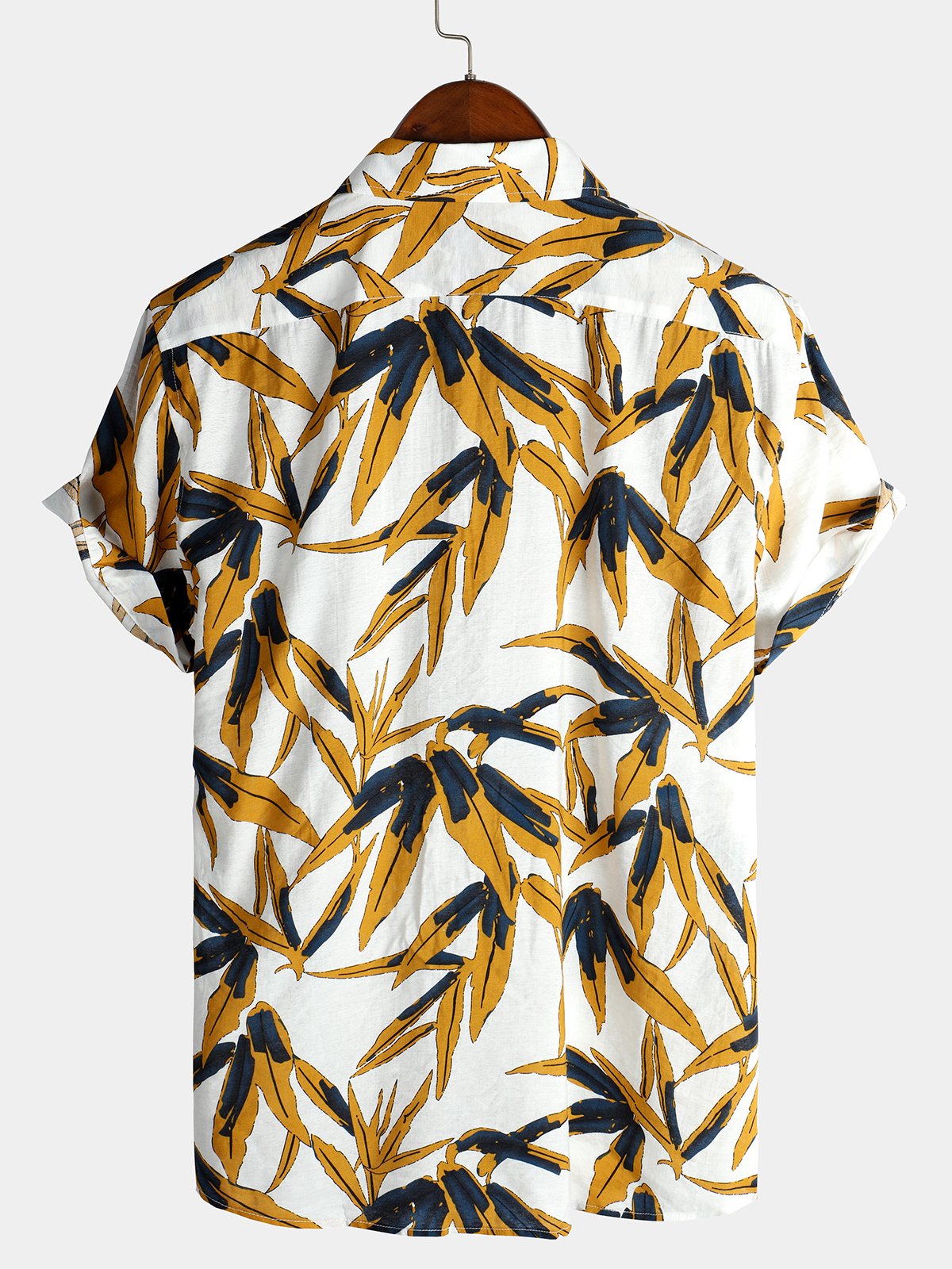 Men's pure cotton Hawaiian-style holiday print shirt
