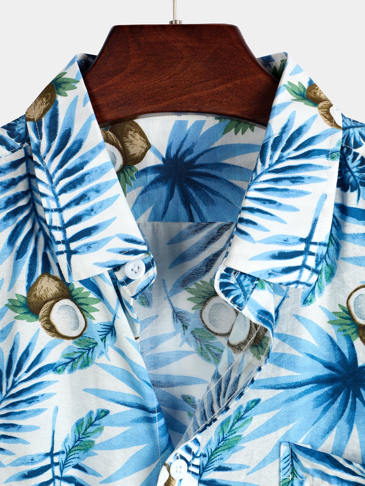 Men's pure cotton Hawaiian print holiday shirt