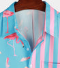 Summer Striped Shirt with Pockets and Flamingo Stripes