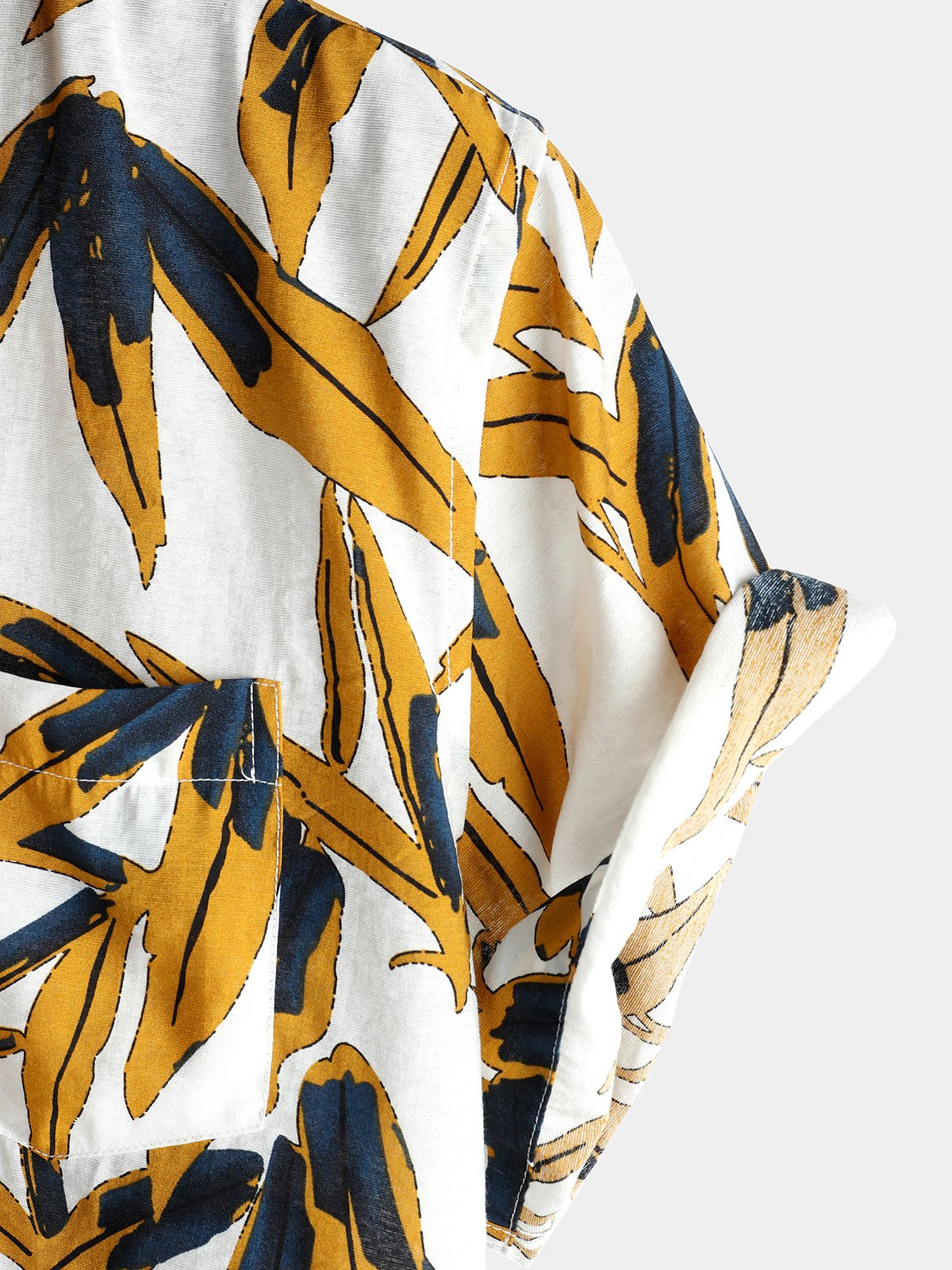 Men's pure cotton Hawaiian-style holiday print shirt