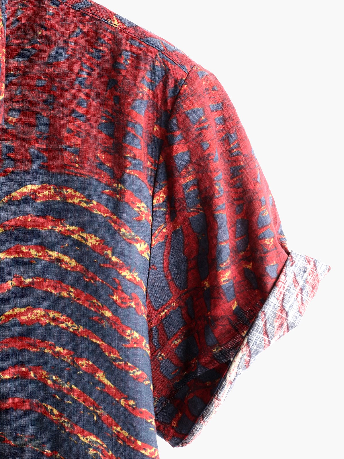 Men's Short Sleeve Striped Printed Shirt