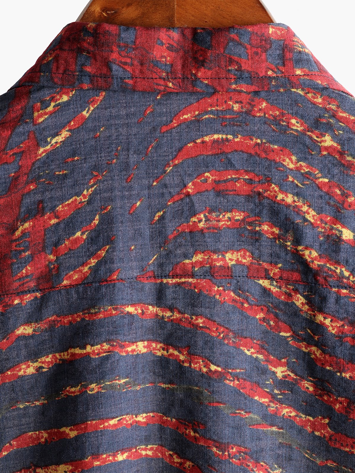 Men's Short Sleeve Striped Printed Shirt