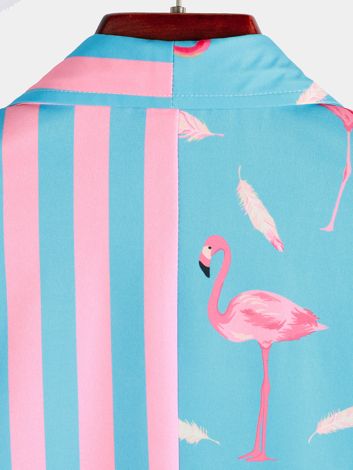 Summer Striped Shirt with Pockets and Flamingo Stripes
