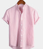 Men's Short Sleeve Striped Breathable Cotton Shirts